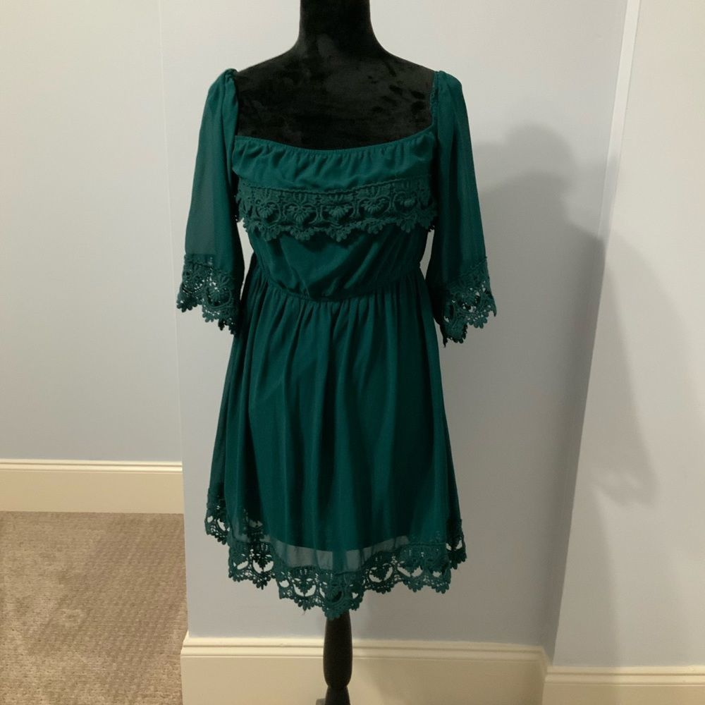 Umgee Emerald Crochet Dress